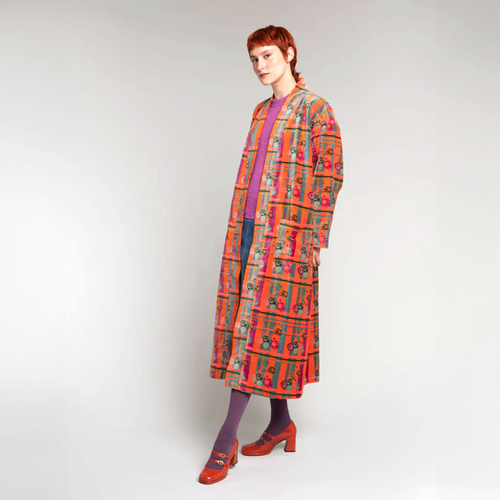 les touristes Kimono aus Samt Dundee orange