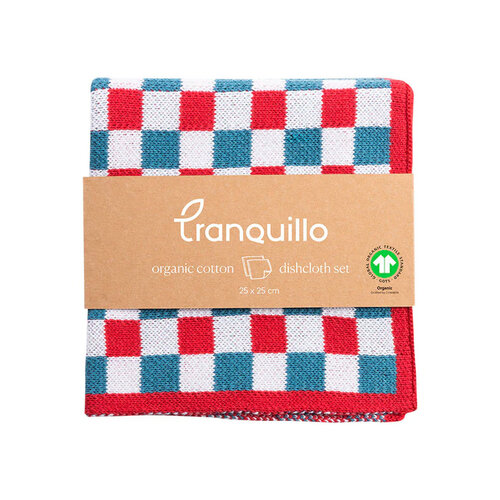 Tranquillo Abwaschtuch «Check» blue-rot