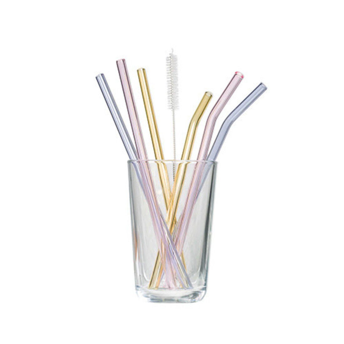 Tranquillo Glas Trinkhalme «Rainbow» 6er-Set