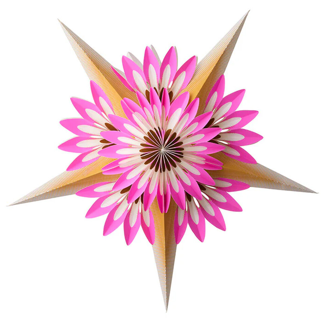 Bungalow Papiersternlampe «Aurora Fuchsia»