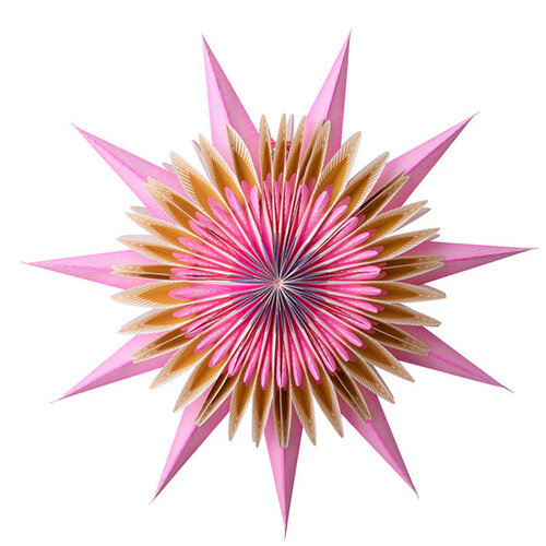 Bungalow Papiersternlampe «Aurora Equinox Fuchsia»