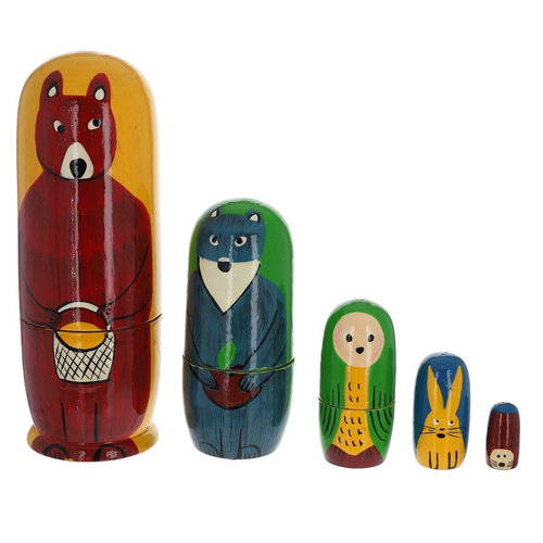 Holzpuppenset «dans la foret»