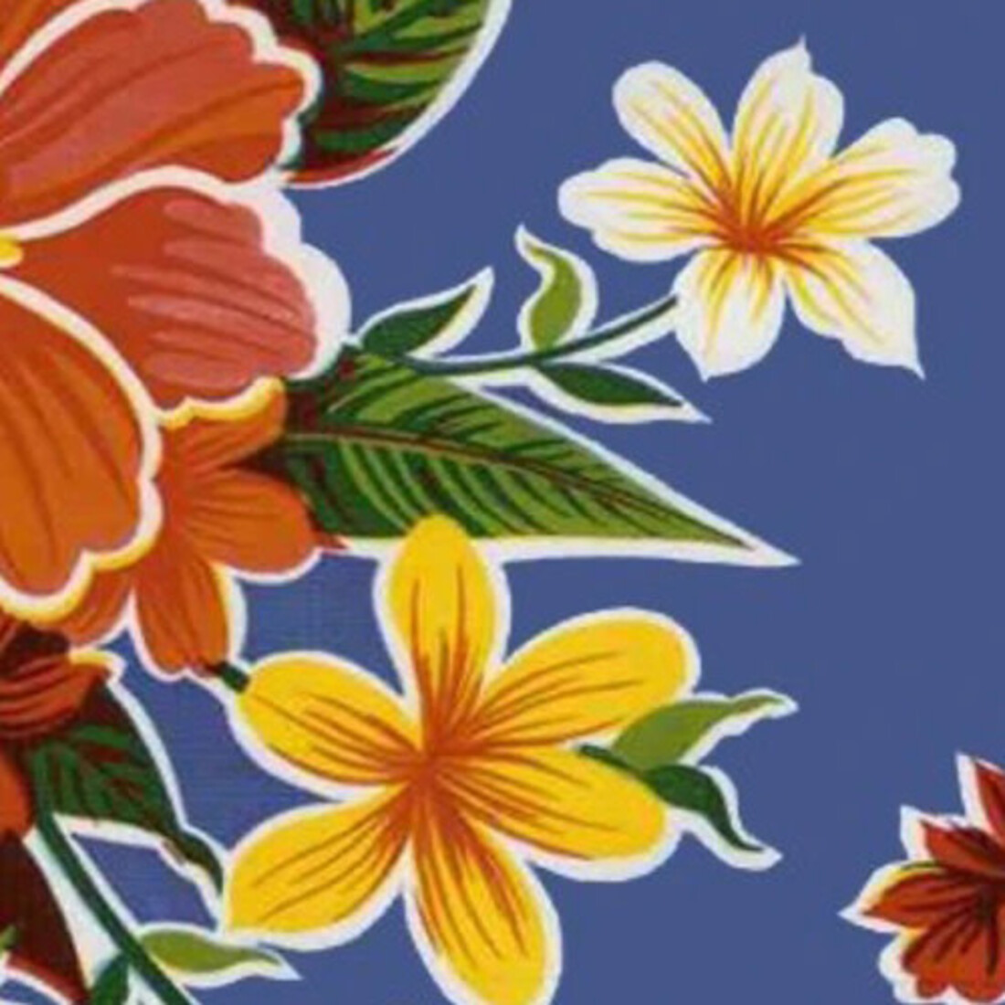 Wachstuch Hibiskus blau