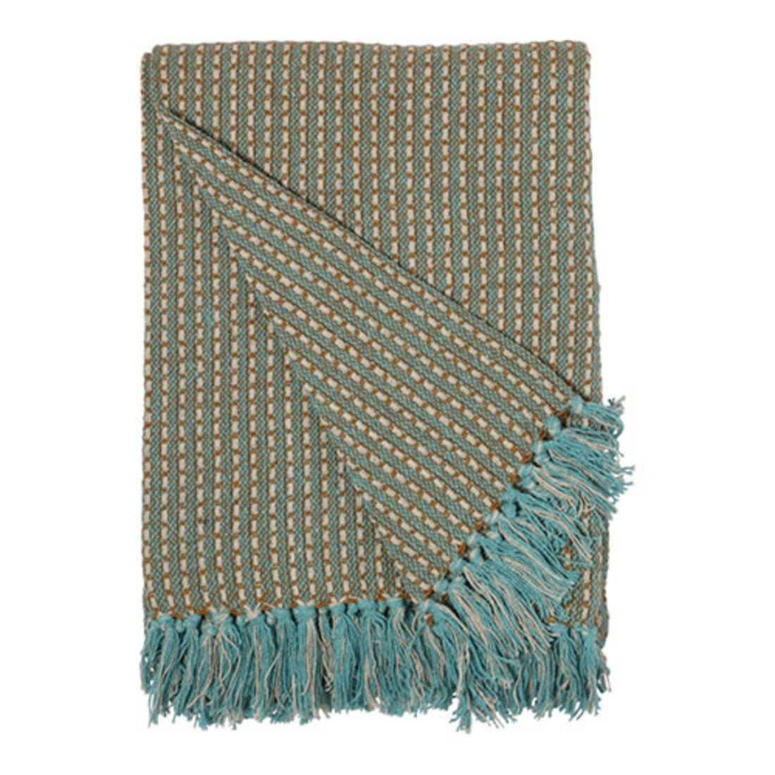 Tagesdecke mit Streifen türkis-gold