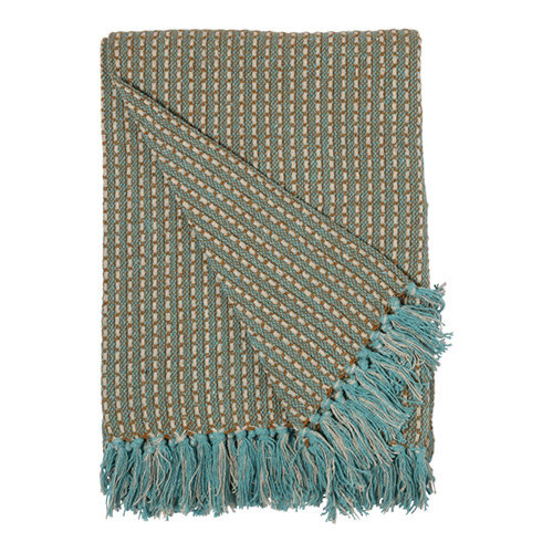 Tagesdecke mit Streifen türkis-gold