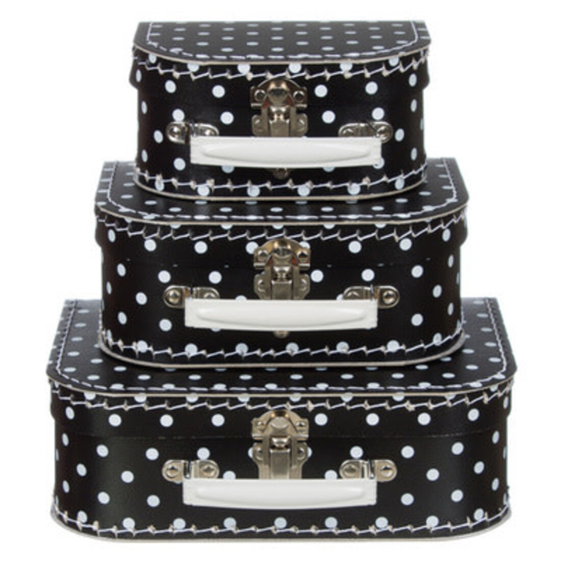 Koffer «Medium dot» schwarz-weiss