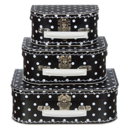 Koffer «Medium dot» schwarz-weiss
