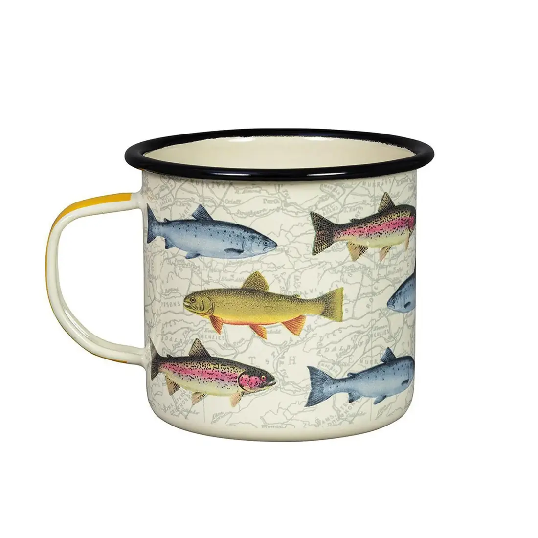 Emailletasse Fisch