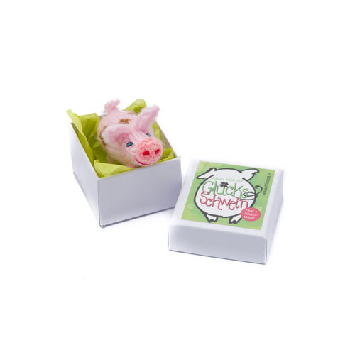 Glücksschwein rosa mit Punkten