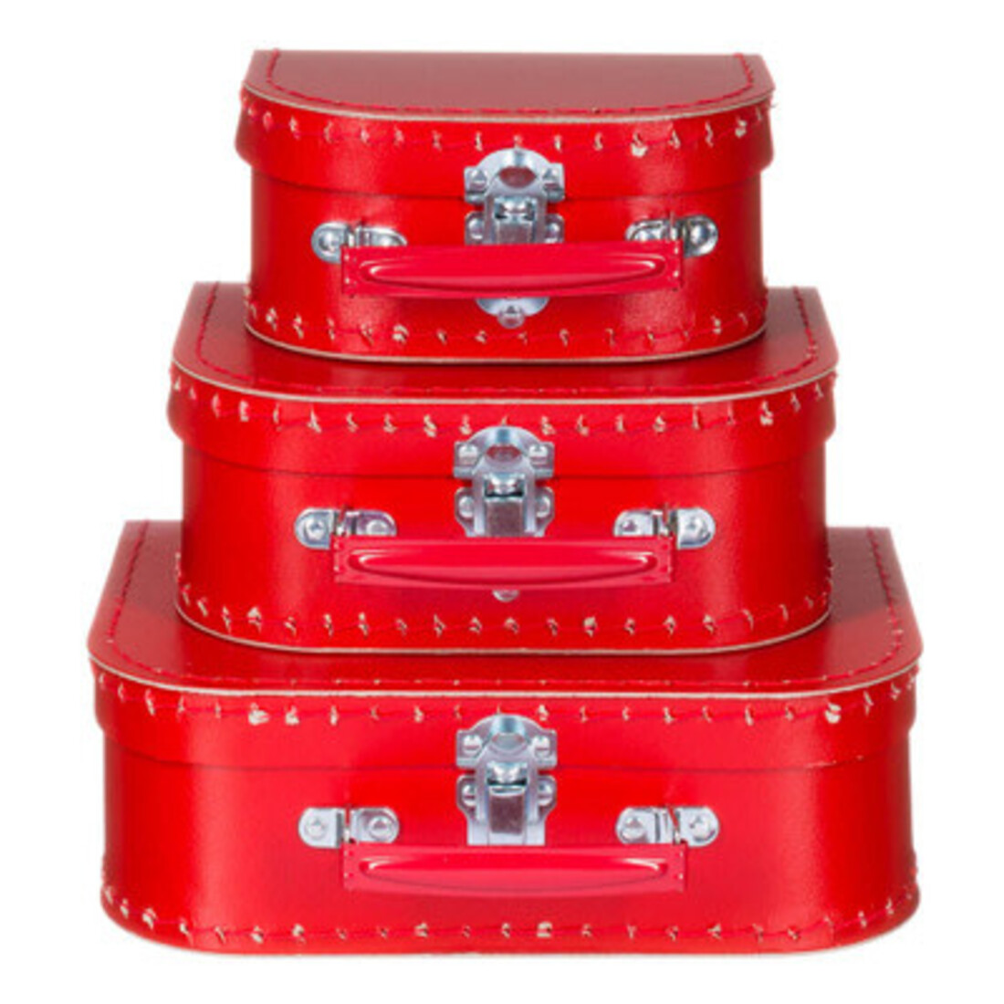 Koffer rot mit rotem Griff