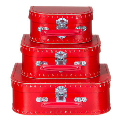 Koffer rot mit rotem Griff