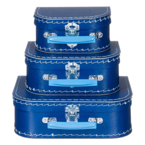 Koffer dunkelblau mit hellblauem Griff