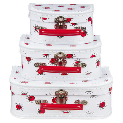 Koffer weiss mit Marienkäfer