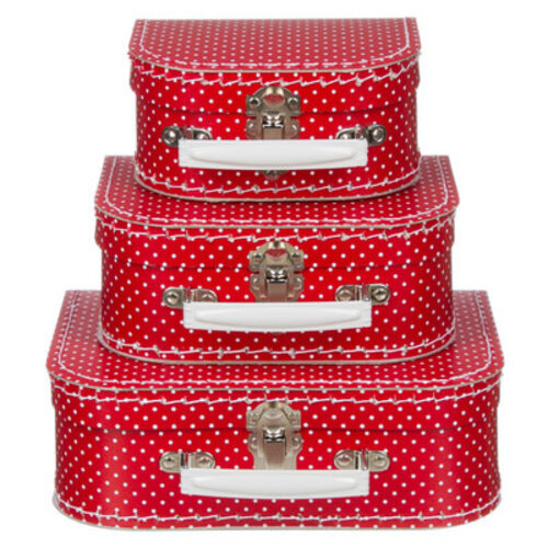 Koffer «Minidot» rot-weiss