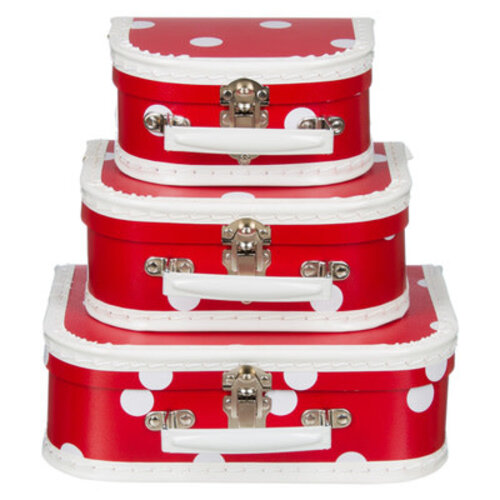 Koffer «Polkadot» rot-weiss