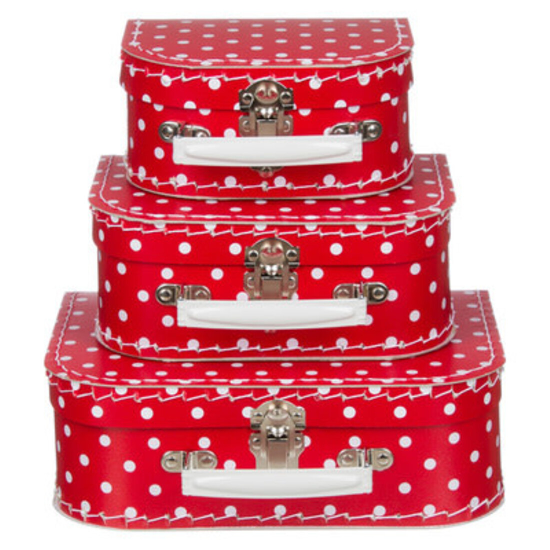 Koffer «Mediumdot» rot-weiss