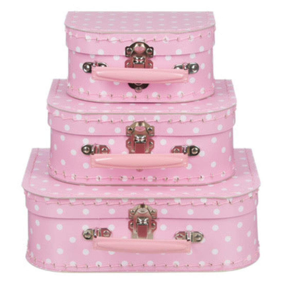 Koffer «Mediumdot» rosa-weiss