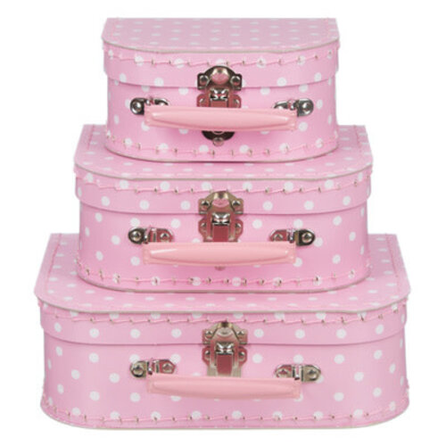 Koffer «Mediumdot» rosa-weiss