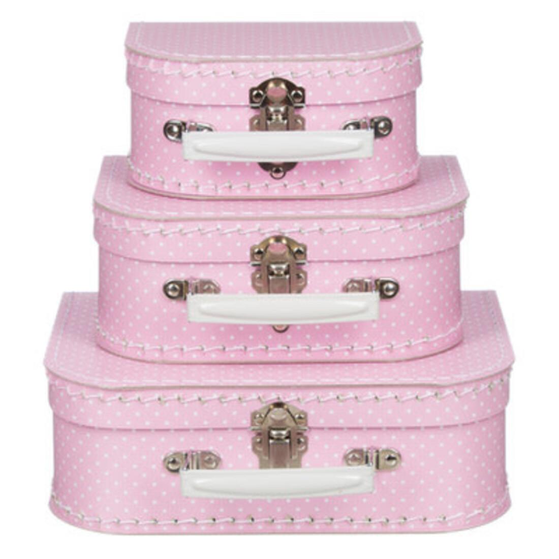 Koffer «Minidots» rosa-weiss
