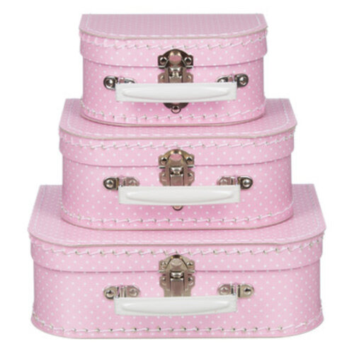 Koffer «Minidots» rosa-weiss
