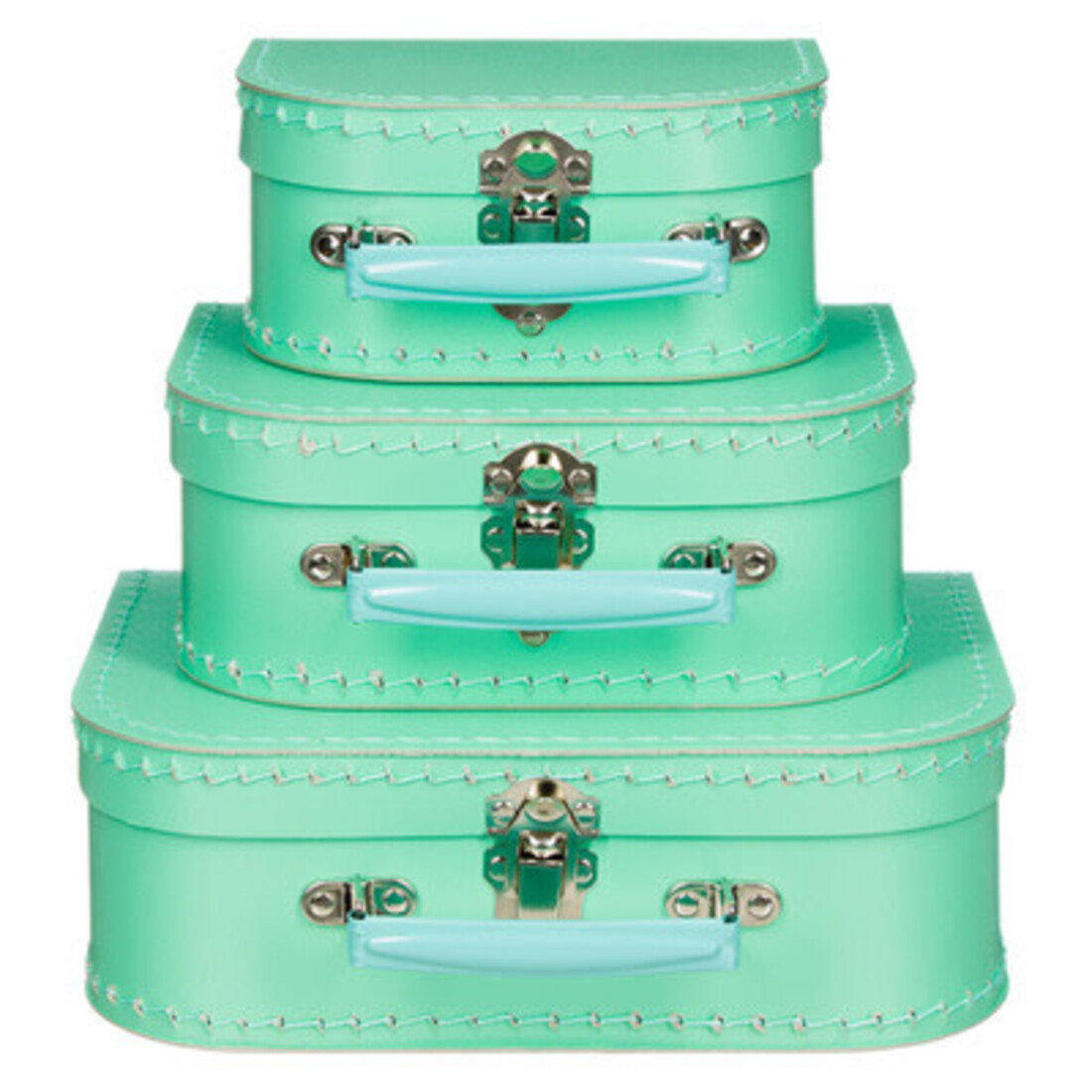 Koffer türkis mit Griff in mint