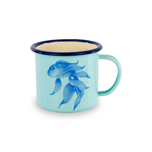LifestyleWD Emaillierte Tasse Fisch
