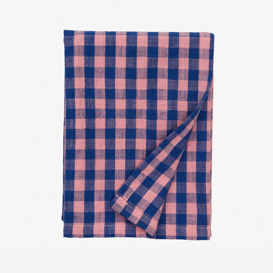 Madam Stoltz Küchentuch kariert blau-pink