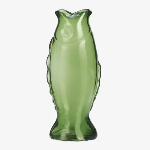 Madam Stoltz Glasvase Fisch dunkelgrün