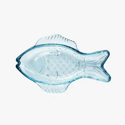 Madam Stoltz Glasschale Fisch blau