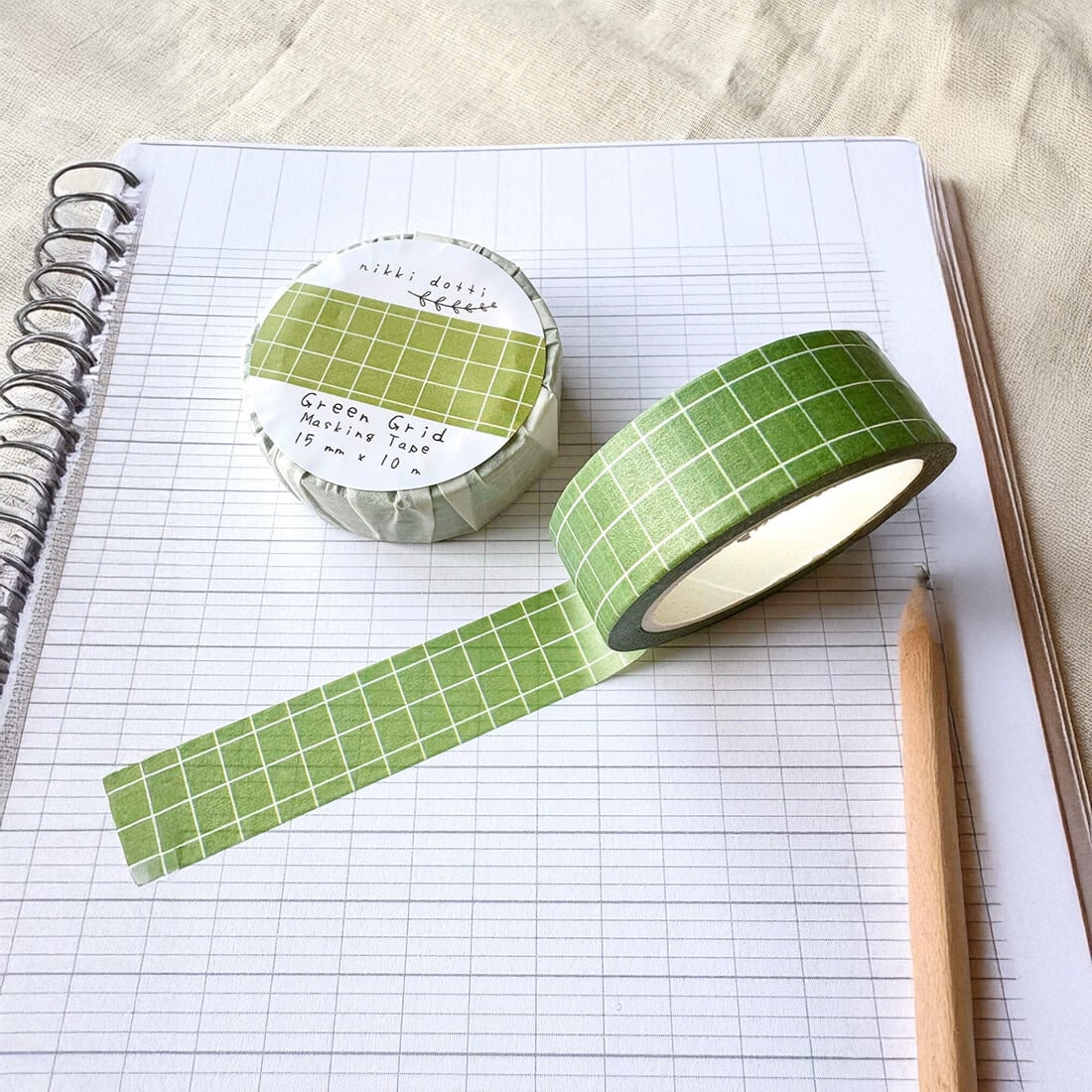 nikki dotti Washi Tape «Grünes Raster»