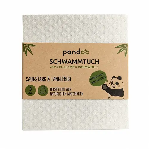 pandoo Nachhaltige Schwammtücher 3er-Set waschbar
