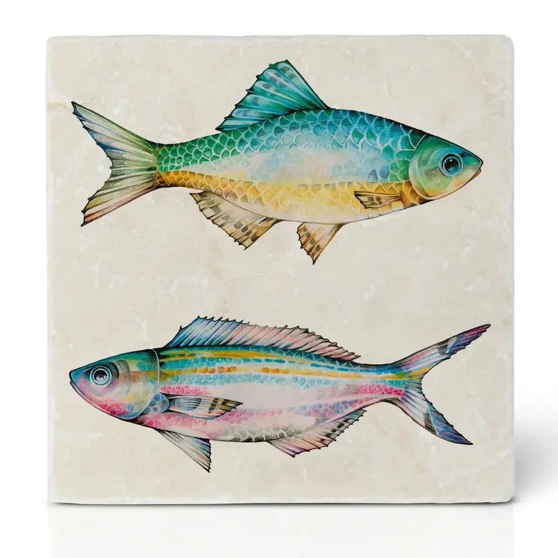 LIGARTI Fliesenuntersetzer «Fischduo Azur fern»