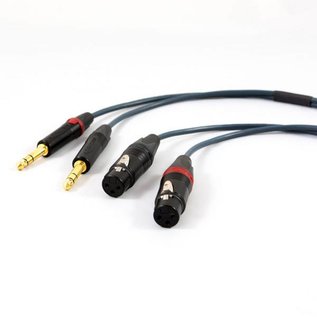 Jack - XLR female kabel, dubbel, verguld