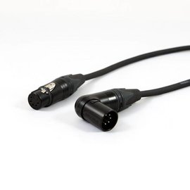 DMX XLR female - XLR male haaks 5 pins, 3 aderige kabel