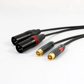 Luxe RCA - XLR male kabel, verguld