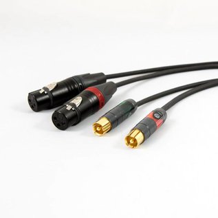 Luxe RCA - XLR female kabel, verguld