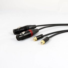 RCA female - XLR female kabel, verguld