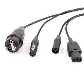 Combikabel XLR female + Schuko male -> XLR male + IEC apparaatstekker