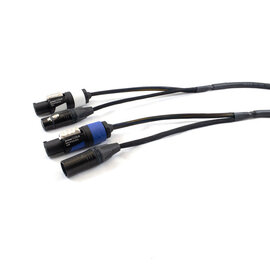 Combikabel XLR female + powercon wit -> XLR male + powercon blauw