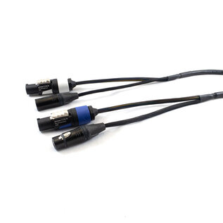 Combikabel XLR female + powercon blauw -> XLR male + powercon wit