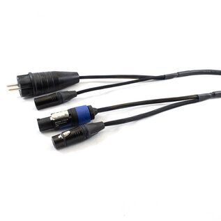 Combikabel XLR female + Powercon blauw -> XLR male + Schuko male