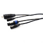 Combikabel XLR female + Powercon blauw -> XLR male + Schuko male