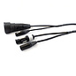 Combikabel XLR female + Schuko female -> XLR male + Powercon wit