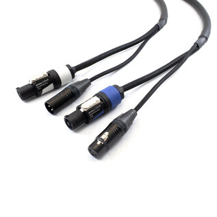 Combikabel XLR female + powercon blauw -> XLR male + powercon wit