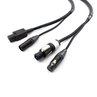 Combikabel XLR female + Powercon wit -> XLR male + IEC apparaatstekker