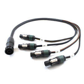 8 x 2,5mm2 speaker split kabel, male 8p. naar 4x female 2p.