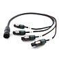 8 x 2,5mm2 speaker split kabel, male 8p. naar 4x female 2p.