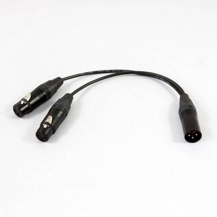 Split kabel XLR male - 2x XLR female, verguld - 60cm