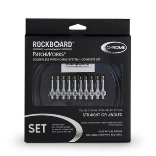RockBoard PatchWorks Solderless Patch Cable Set met 10 pluggen (chroom)