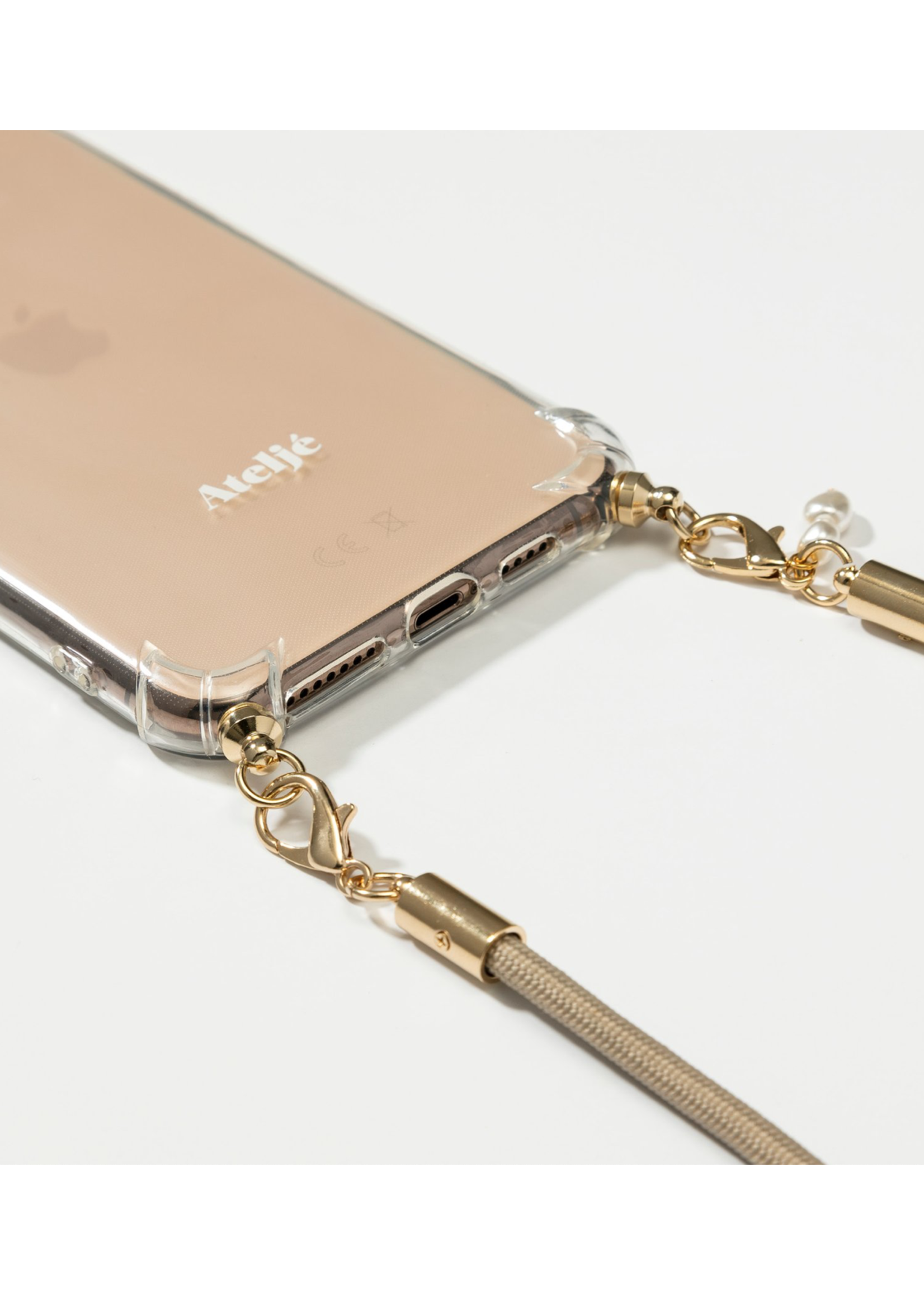 IPHONE CASE WITH BEIGE CORD